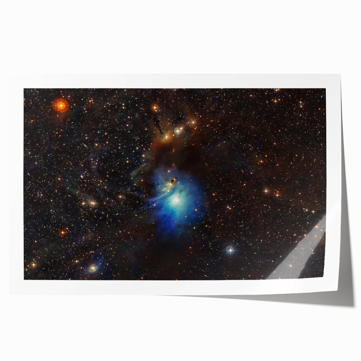 Glowing Blue Nebula Wall Art | Space Canvas Prints | Cosmic Decor