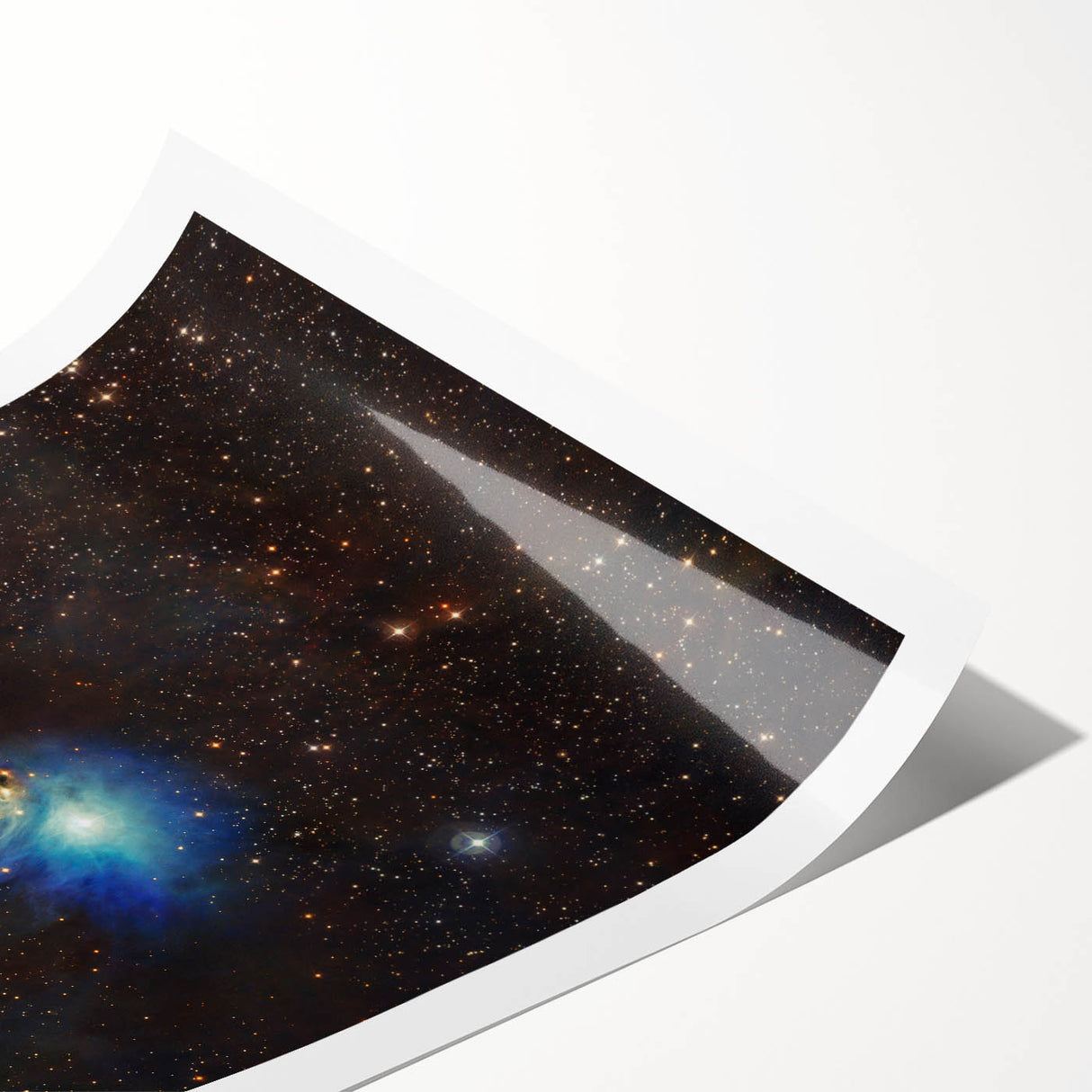 Glowing Blue Nebula Wall Art | Space Canvas Prints | Cosmic Decor