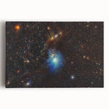 Glowing Blue Nebula Wall Art | Space Canvas Prints | Cosmic Decor