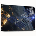 Stunning Satellite in Orbit - Cosmic Wall Decor Space-Themed Canvas Art