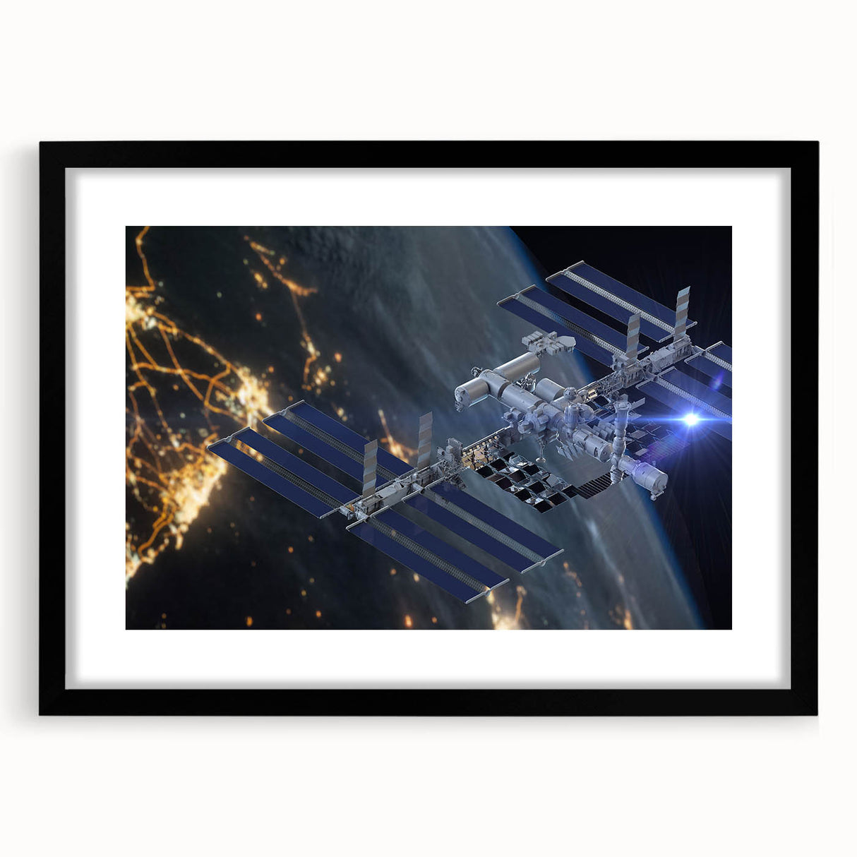 Stunning Satellite in Orbit - Cosmic Wall Decor Space-Themed Canvas Art