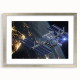 Stunning Satellite in Orbit - Cosmic Wall Decor Space-Themed Canvas Art
