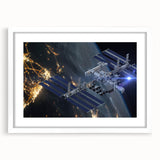 Stunning Satellite in Orbit - Cosmic Wall Decor Space-Themed Canvas Art
