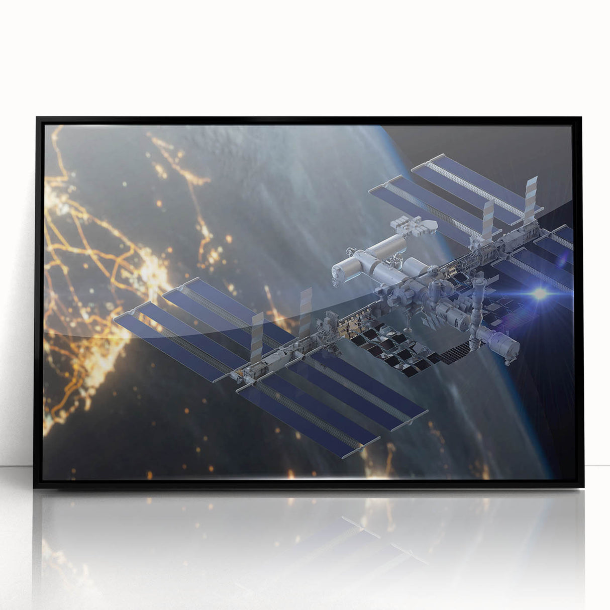 Stunning Satellite in Orbit - Cosmic Wall Decor Space-Themed Canvas Art