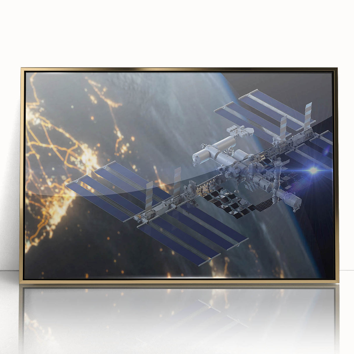 Stunning Satellite in Orbit - Cosmic Wall Decor Space-Themed Canvas Art