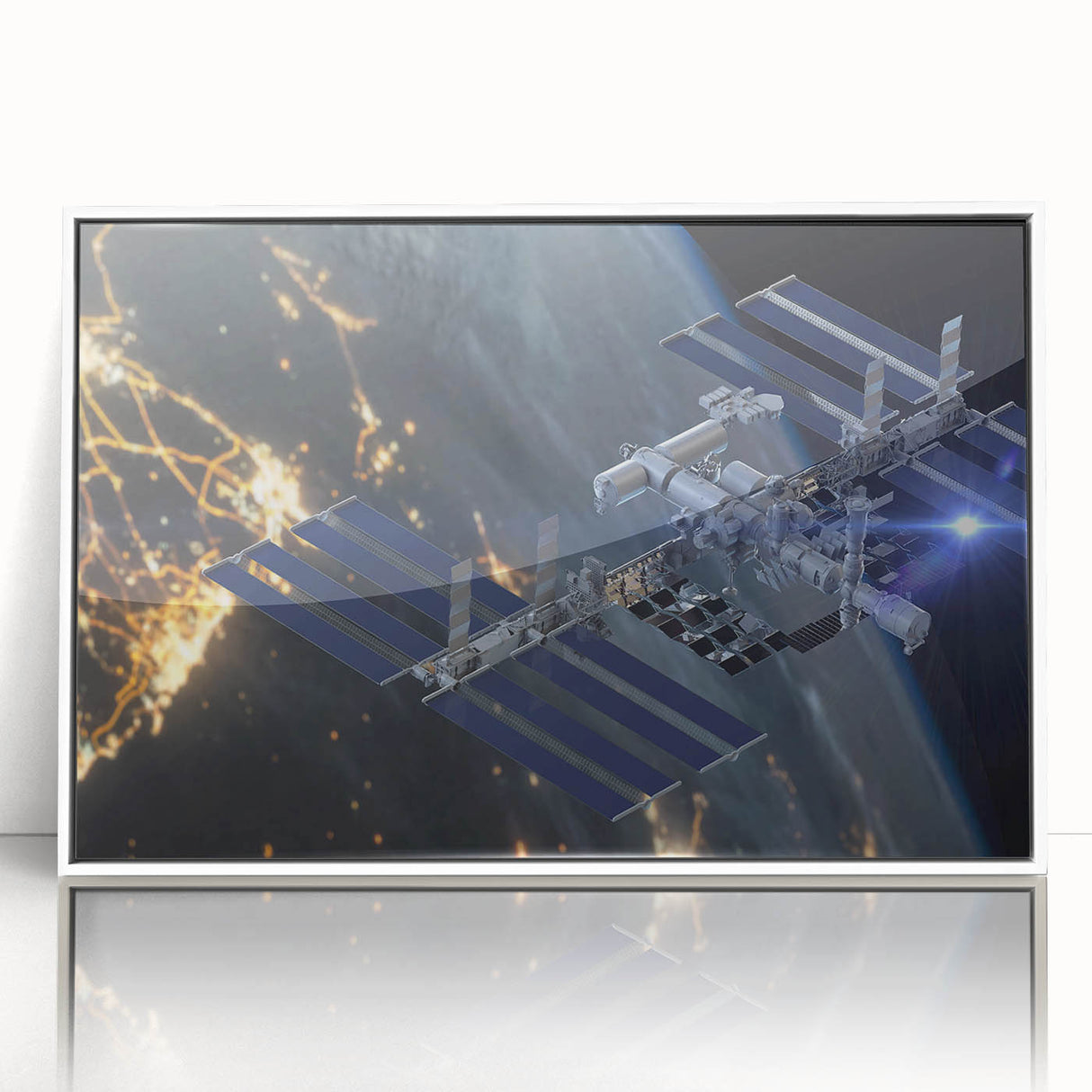 Stunning Satellite in Orbit - Cosmic Wall Decor Space-Themed Canvas Art
