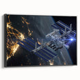 Stunning Satellite in Orbit - Cosmic Wall Decor Space-Themed Canvas Art