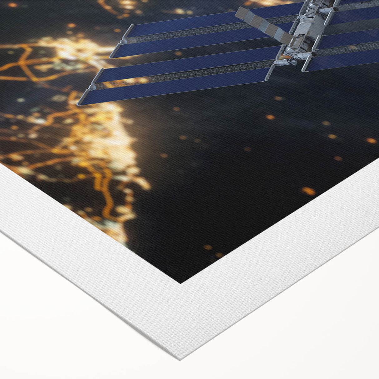 Stunning Satellite in Orbit - Cosmic Wall Decor Space-Themed Canvas Art