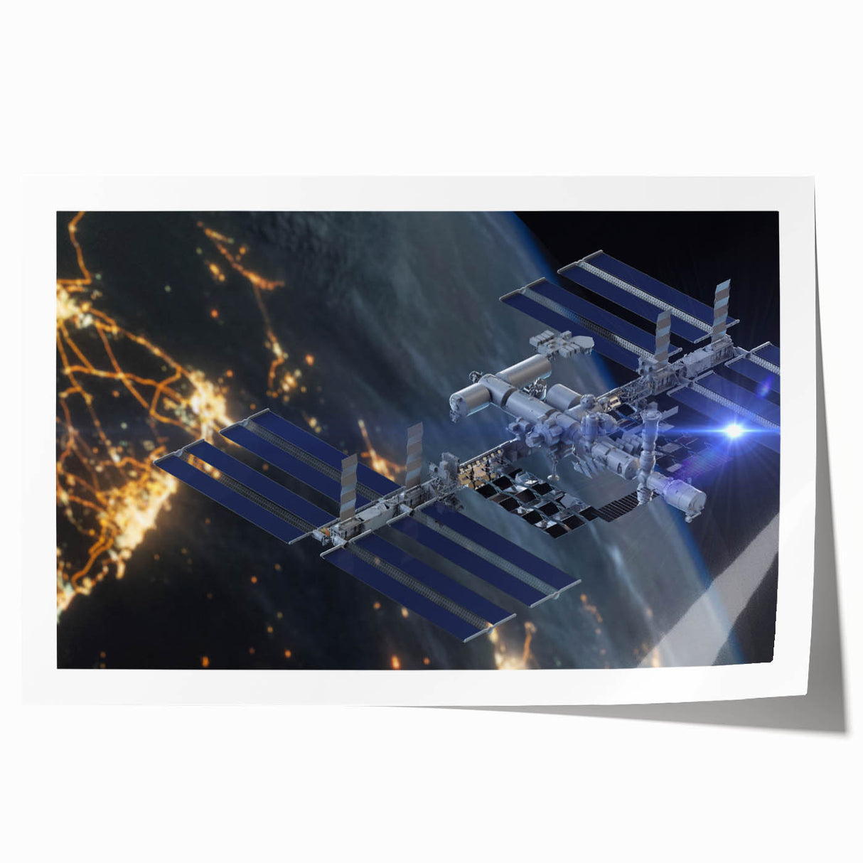 Stunning Satellite in Orbit - Cosmic Wall Decor Space-Themed Canvas Art