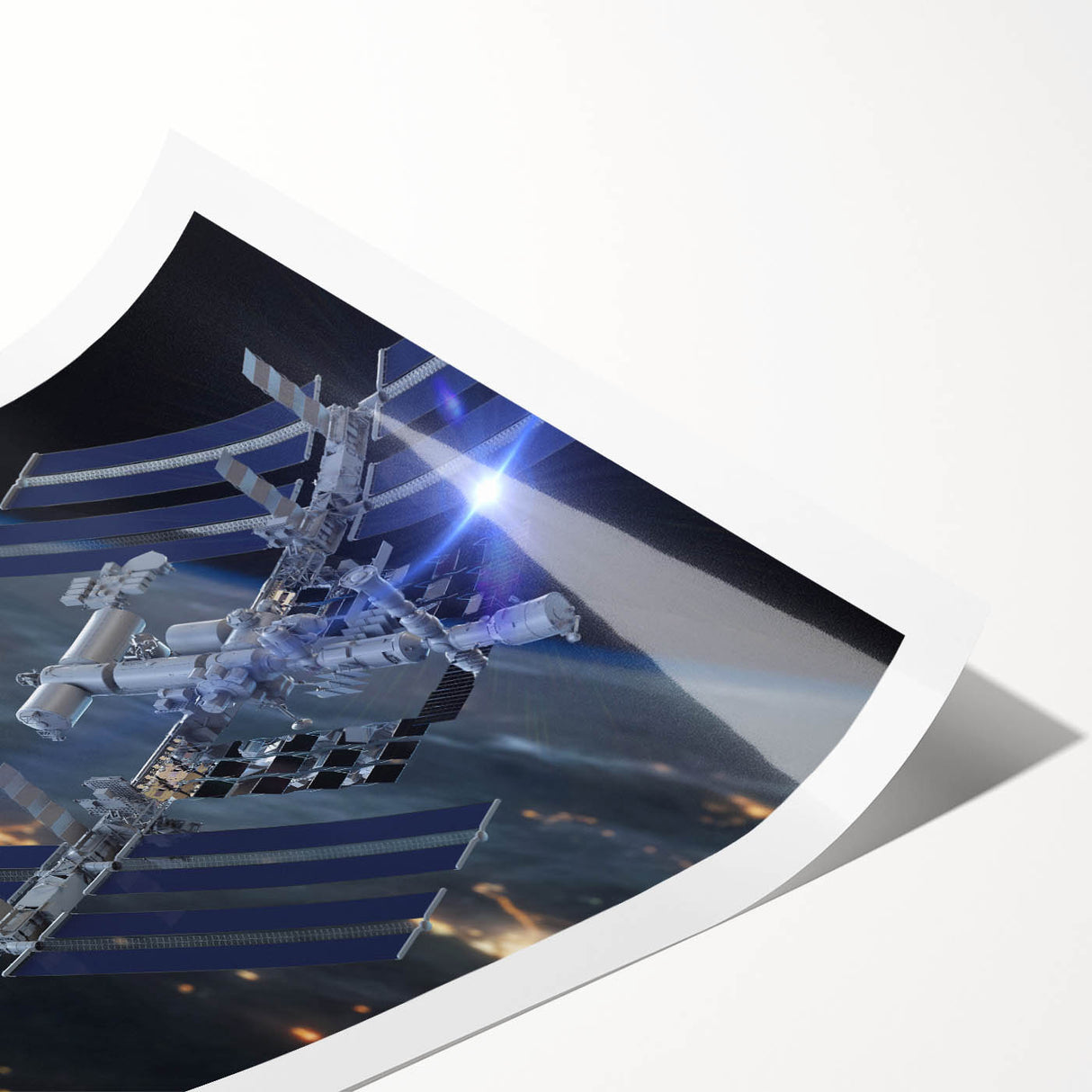 Stunning Satellite in Orbit - Cosmic Wall Decor Space-Themed Canvas Art