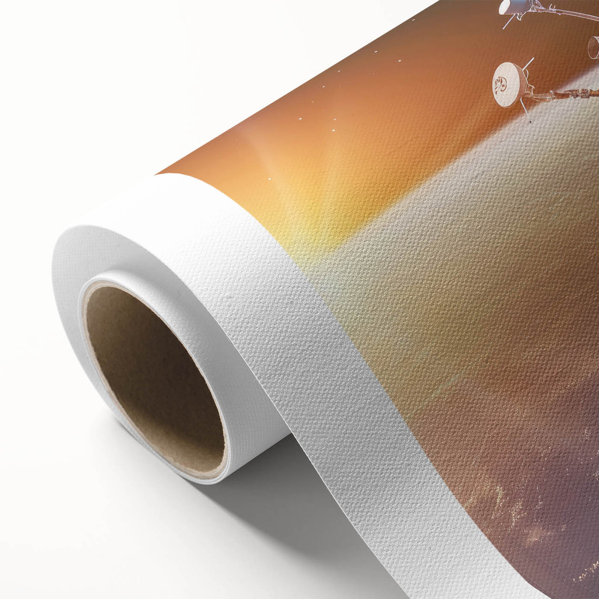 Satellite Orbiting at Sunrise - Cosmic Wall Art for Space Enthusiasts