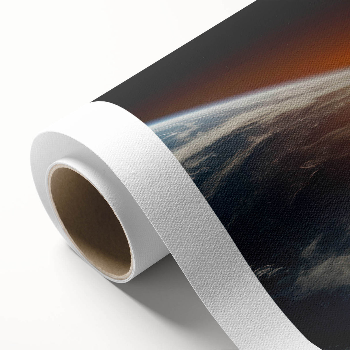 Satellite Orbiting Earth with Fiery Trail - Cosmic Space Wall Art