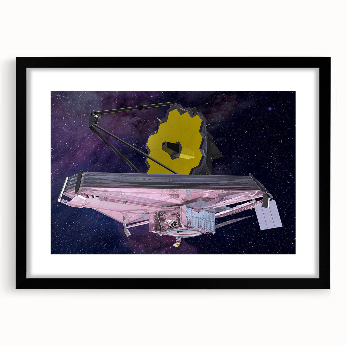 Satellite with Golden Reflector - Cosmic Space Wall Art for Home Decor