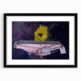 Satellite with Golden Reflector - Cosmic Space Wall Art for Home Decor