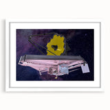 Satellite with Golden Reflector - Cosmic Space Wall Art for Home Decor