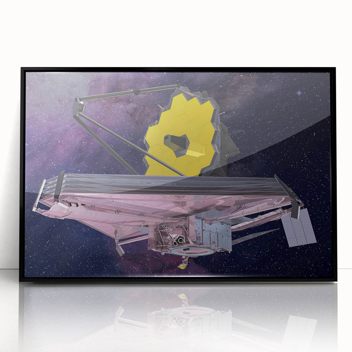Satellite with Golden Reflector - Cosmic Space Wall Art for Home Decor