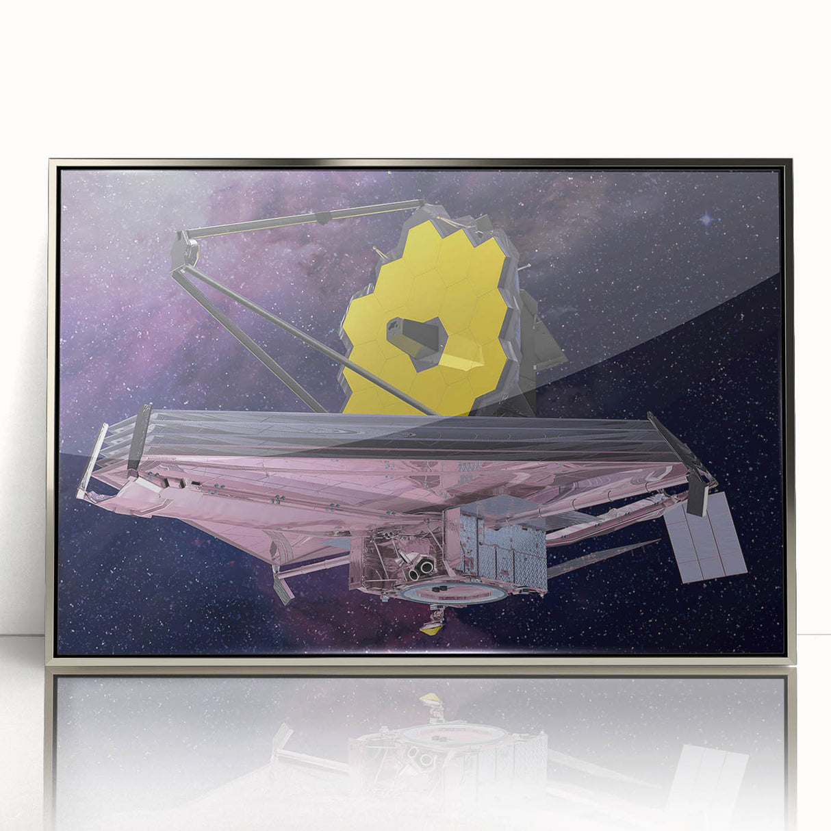 Satellite with Golden Reflector - Cosmic Space Wall Art for Home Decor