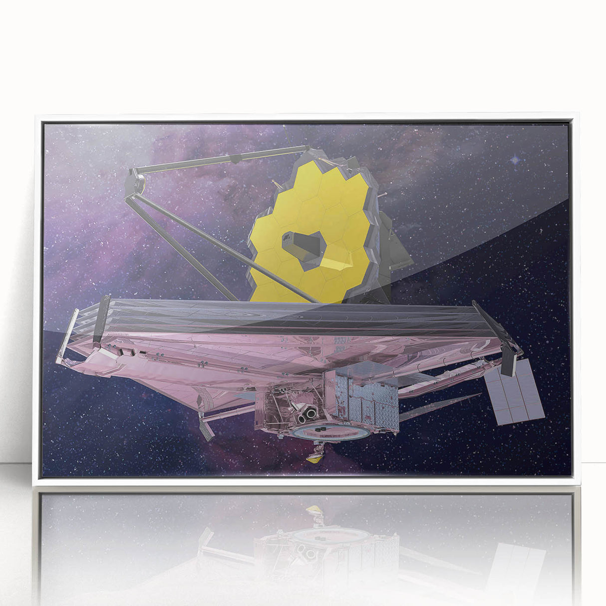Satellite with Golden Reflector - Cosmic Space Wall Art for Home Decor