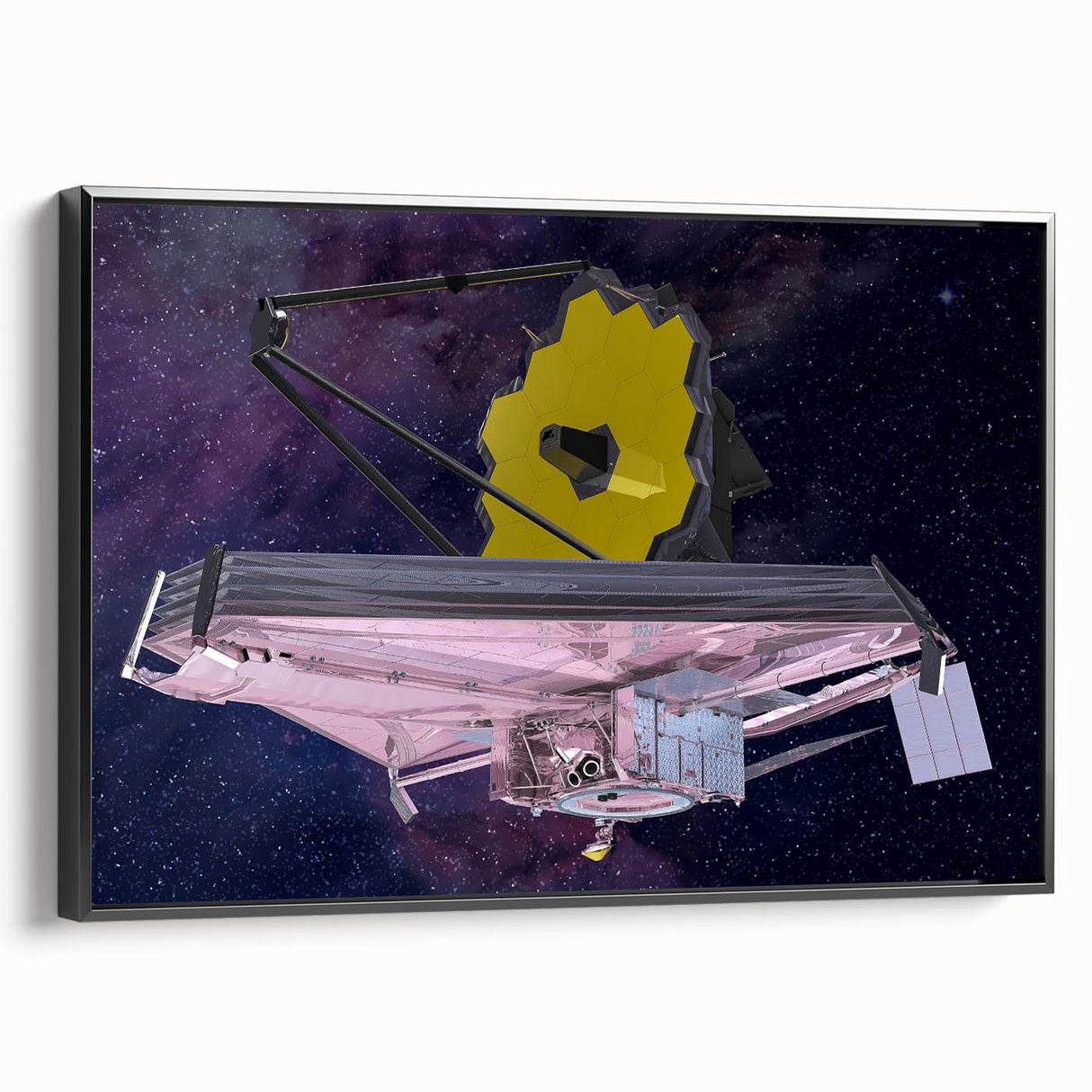 Satellite with Golden Reflector - Cosmic Space Wall Art for Home Decor
