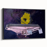 Satellite with Golden Reflector - Cosmic Space Wall Art for Home Decor