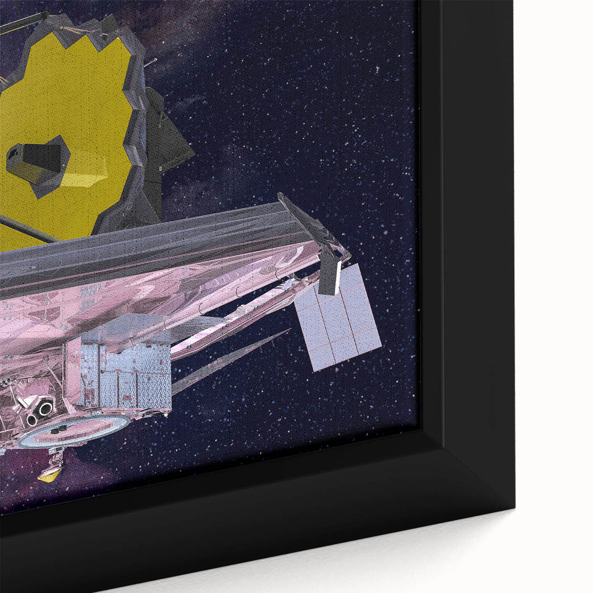 Satellite with Golden Reflector - Cosmic Space Wall Art for Home Decor