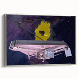 Satellite with Golden Reflector - Cosmic Space Wall Art for Home Decor