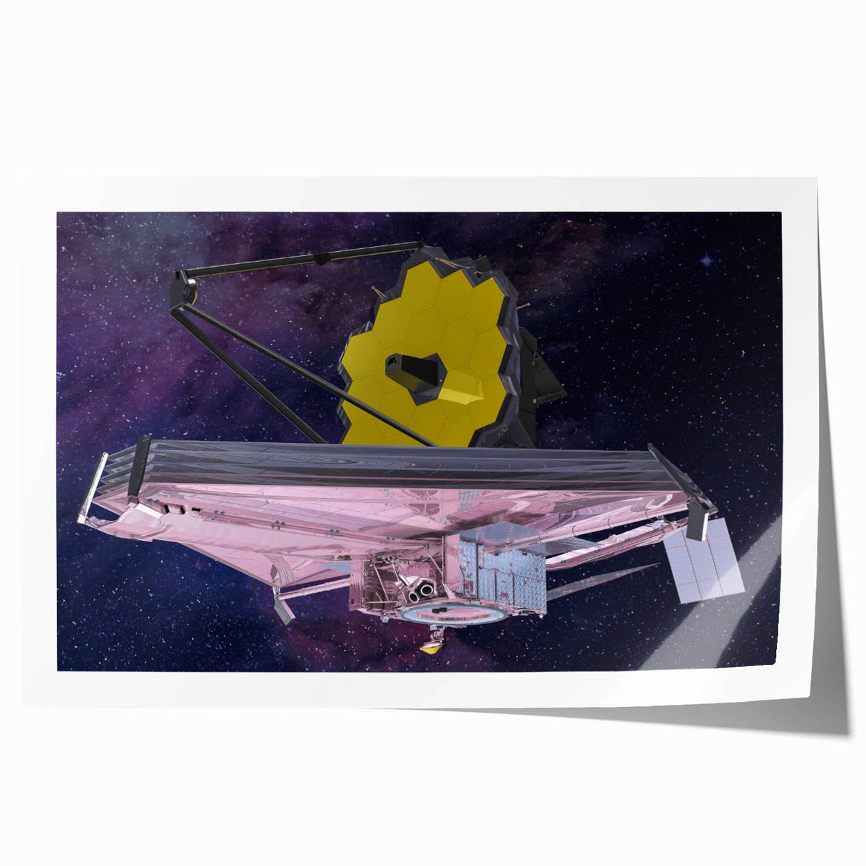 Satellite with Golden Reflector - Cosmic Space Wall Art for Home Decor