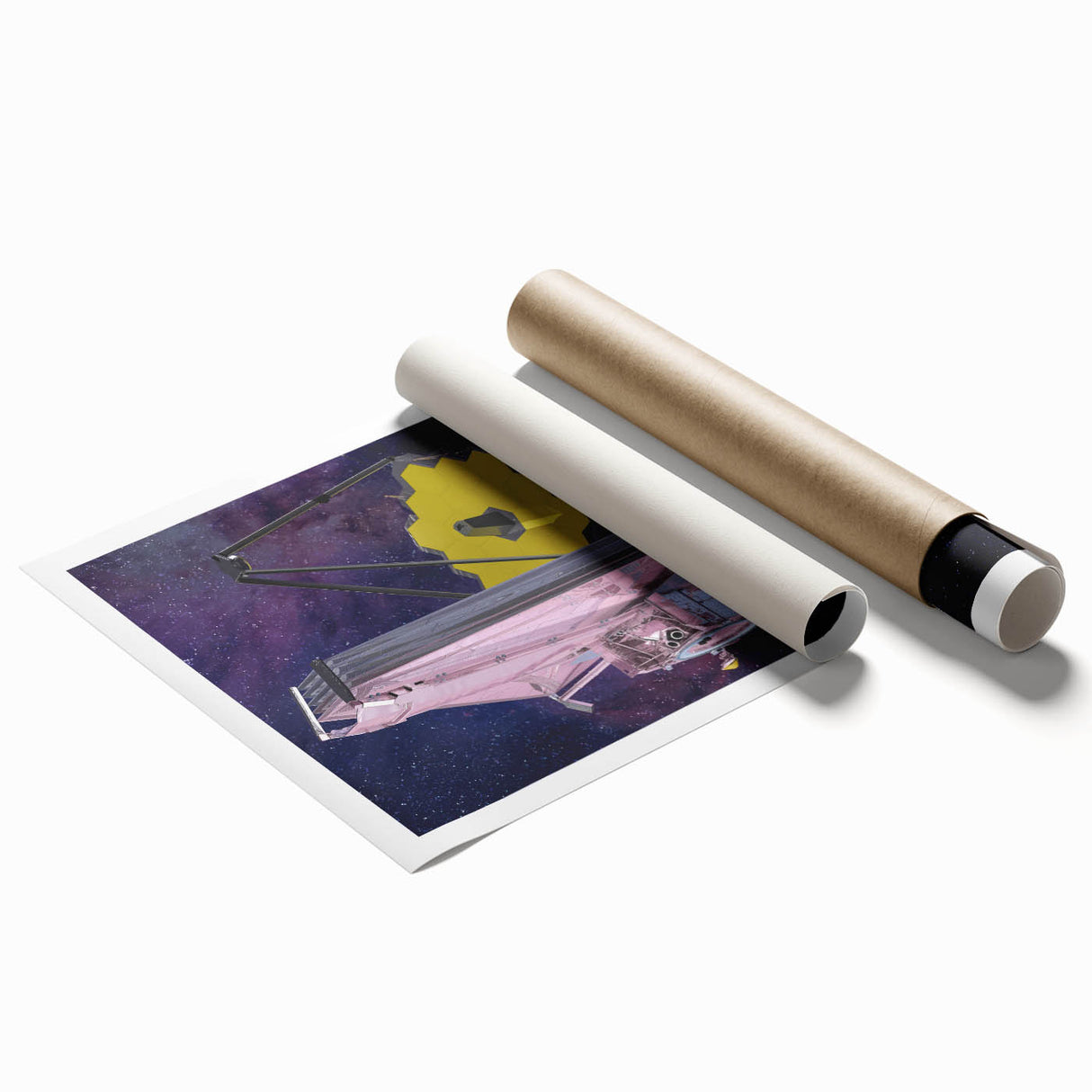 Satellite with Golden Reflector - Cosmic Space Wall Art for Home Decor