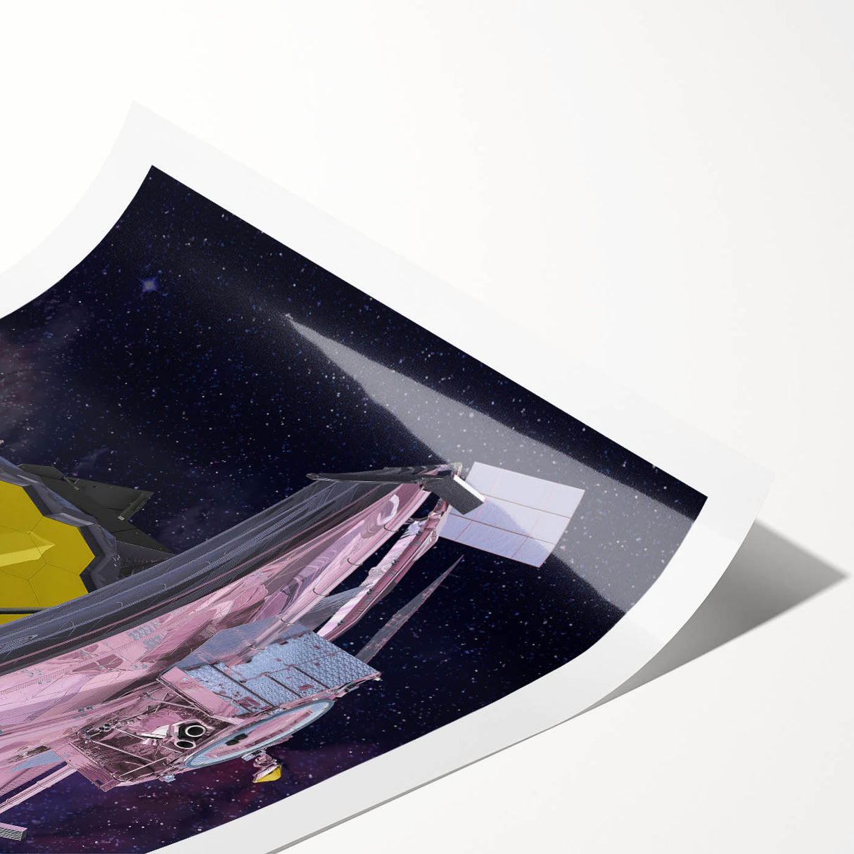 Satellite with Golden Reflector - Cosmic Space Wall Art for Home Decor