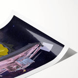 Satellite with Golden Reflector - Cosmic Space Wall Art for Home Decor