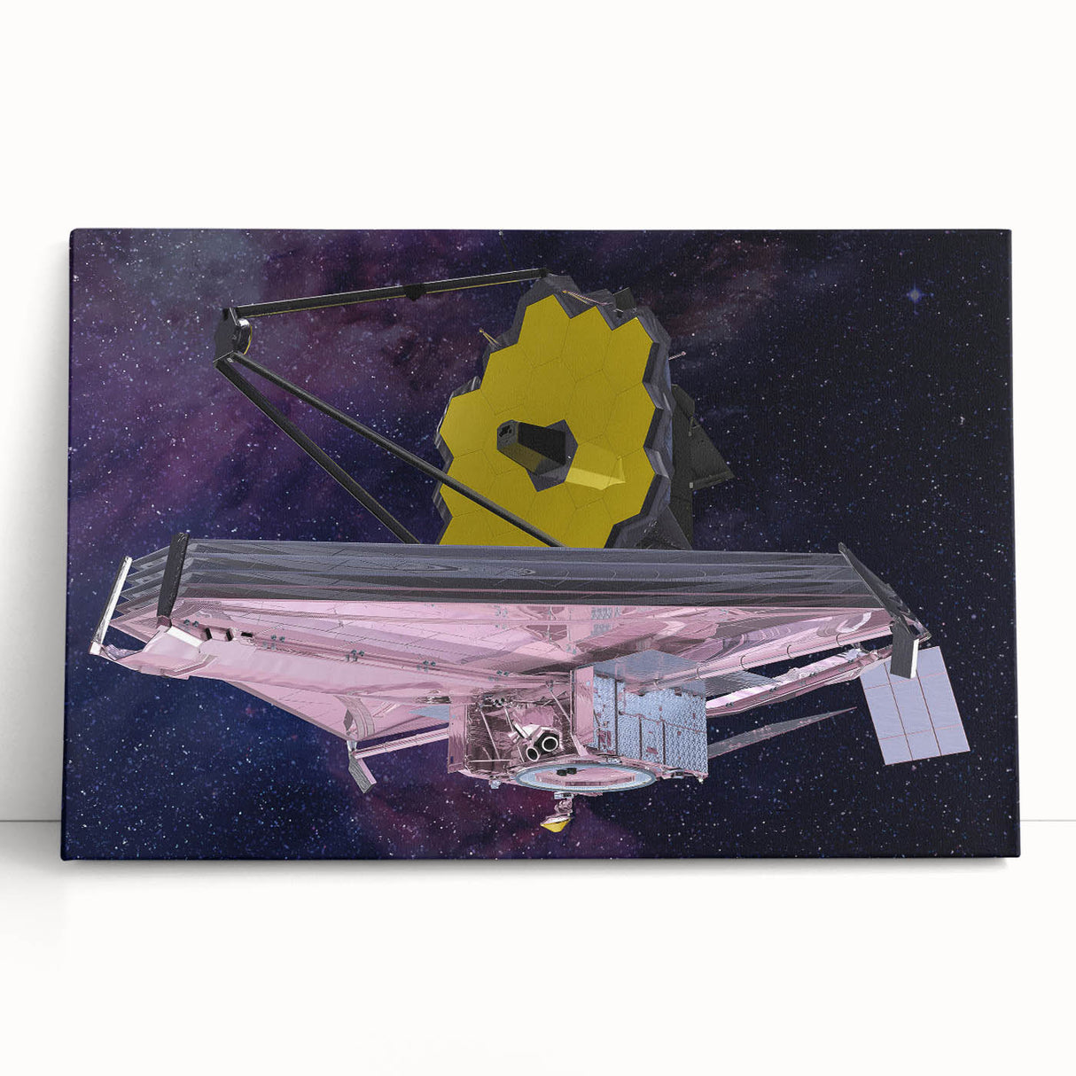 Satellite with Golden Reflector - Cosmic Space Wall Art for Home Decor