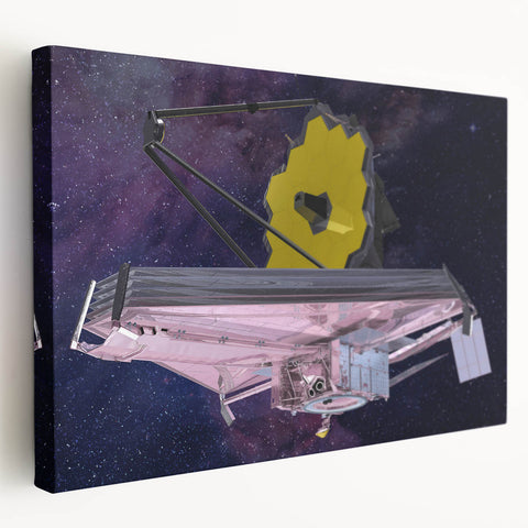 Satellite with Golden Reflector - Cosmic Space Wall Art for Home Decor
