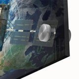 Satellite Over Earth - Stunning Space-Themed Canvas Art for Home Decor