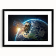 Satellite Over Earth - Stunning Space-Themed Canvas Art for Home Decor