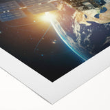 Satellite Over Earth - Stunning Space-Themed Canvas Art for Home Decor