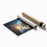 Satellite Over Earth - Stunning Space-Themed Canvas Art for Home Decor