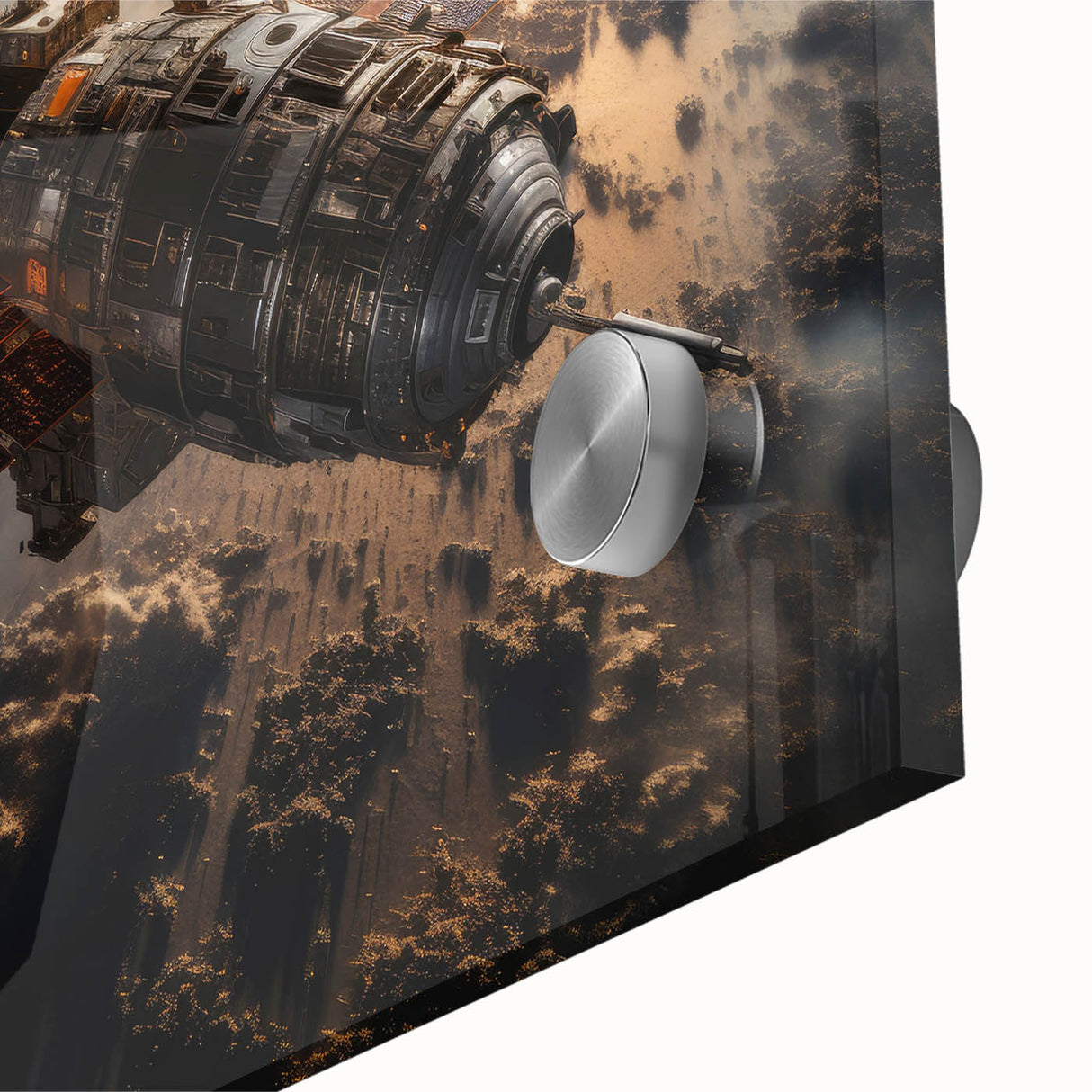 Satellite at Sunrise - Cosmic Wall Decor Space-Themed Canvas Art