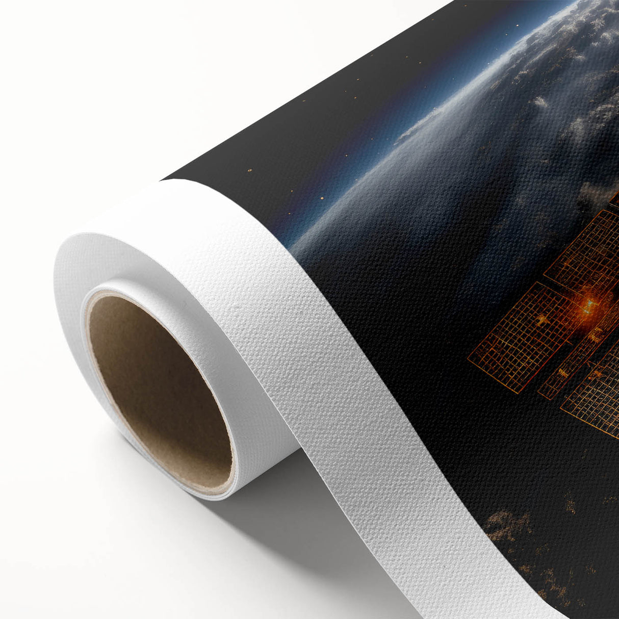 Satellite at Sunrise - Cosmic Wall Decor Space-Themed Canvas Art