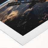 Satellite at Sunrise Over Earth - Stunning Cosmic Wall Decor Art