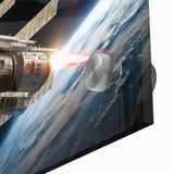 Satellite Launch Over Earth - Space-Themed Wall Art for Home Decor