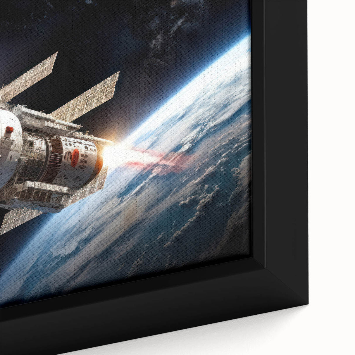 Satellite Launch Over Earth - Space-Themed Wall Art for Home Decor