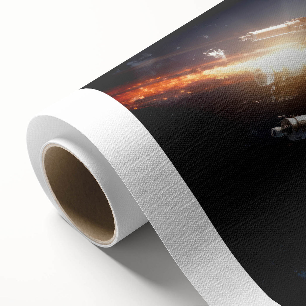 Satellite Launch Over Earth - Space-Themed Wall Art for Home Decor