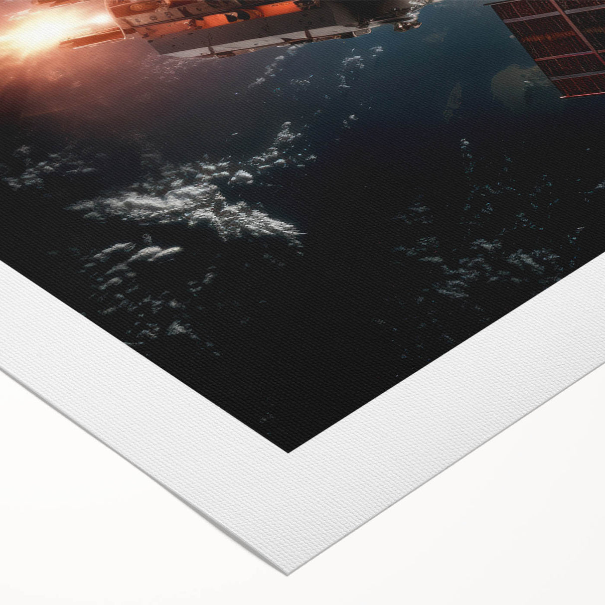 Satellite Firing Through Space - Cosmic Wall Art for Space Lovers