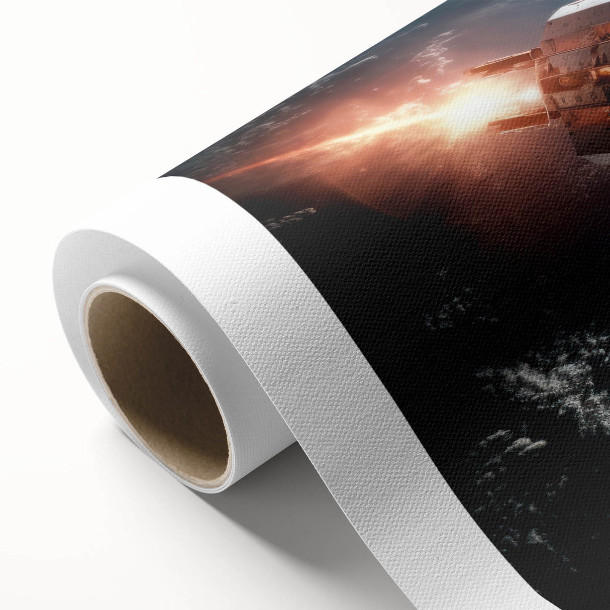 Satellite Firing Through Space - Cosmic Wall Art for Space Lovers