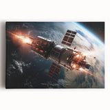 Satellite Firing Through Space - Cosmic Wall Art for Space Lovers