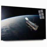 Satellite Orbiting Earth - Stunning Cosmic Wall Art for Home Decor