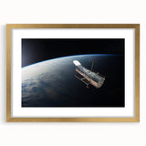 Satellite Orbiting Earth - Stunning Cosmic Wall Art for Home Decor