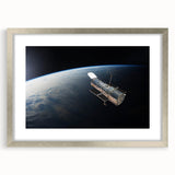 Satellite Orbiting Earth - Stunning Cosmic Wall Art for Home Decor