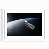 Satellite Orbiting Earth - Stunning Cosmic Wall Art for Home Decor