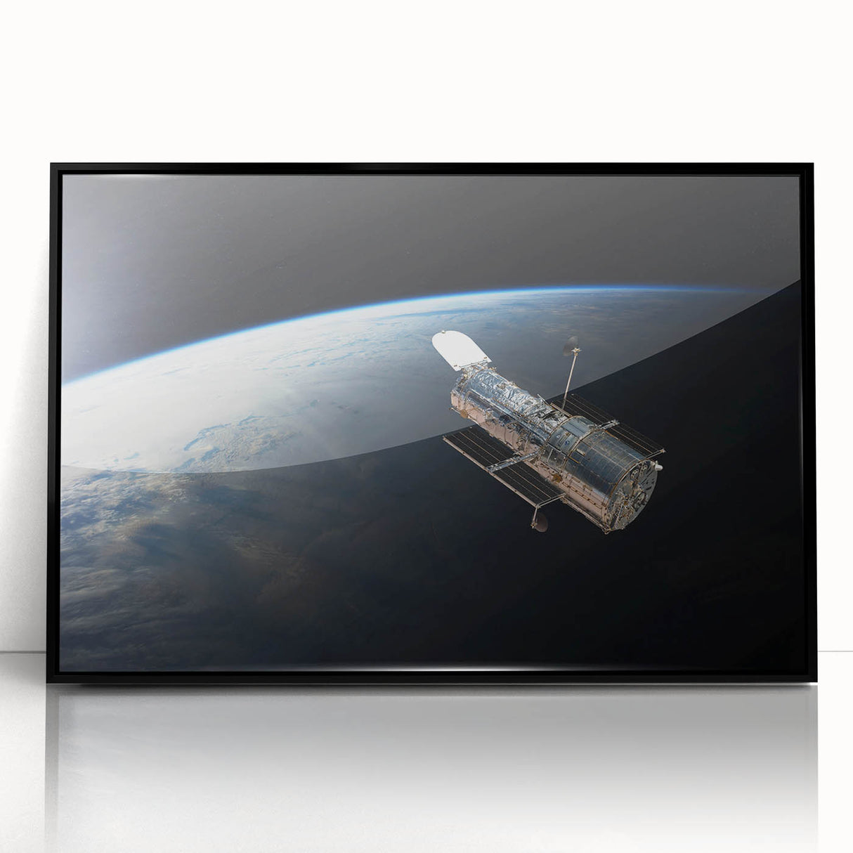 Satellite Orbiting Earth - Stunning Cosmic Wall Art for Home Decor